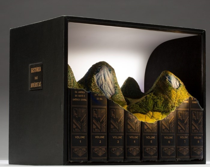 Guy Laramée y sus esculturas con libros