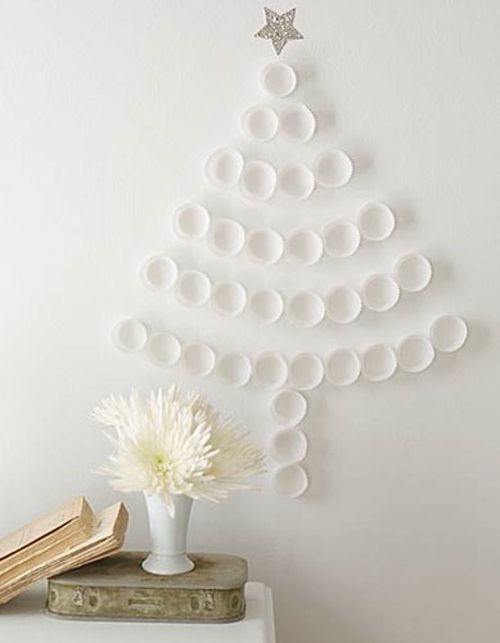 arbol navidad blanco pared sencillo