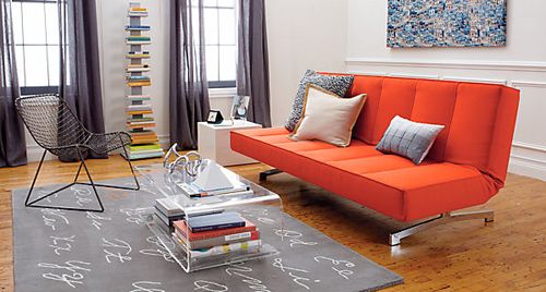 flex orange sleeper sofa cb2