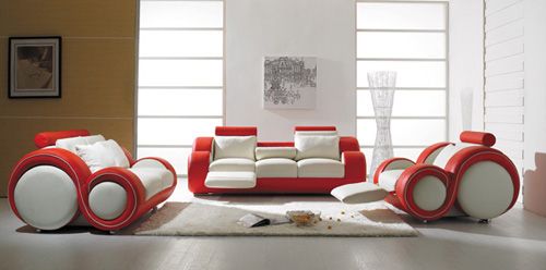 sofas italianos t 27 contemporary white and red leather sofa set