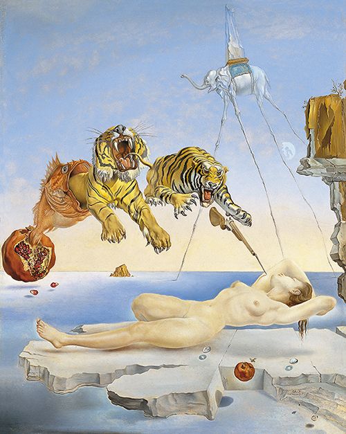Sueño causado por el vuelo de una abeja alrededor de una granada un segundo antes del despertar, de Dalí.