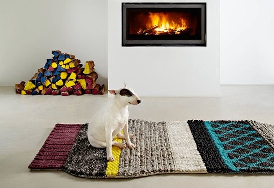 perro sobre alfombra diseño