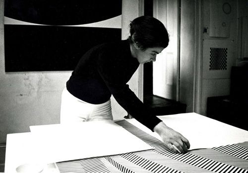 Bridget Riley in her Studio, 1960's