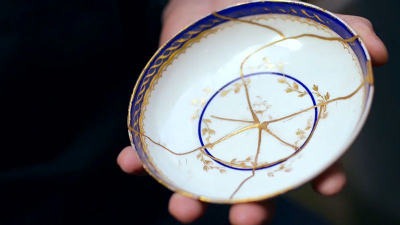 ceramica reparada oro arte japones kintsugi