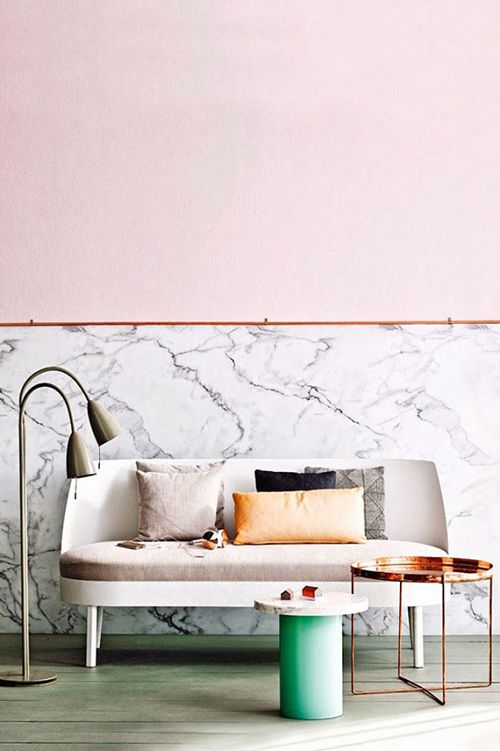 pared marmol blanco tendencia interiorismo decoracion salon