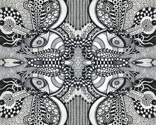 zentangle patrones dibujo blanco y negro meditacion