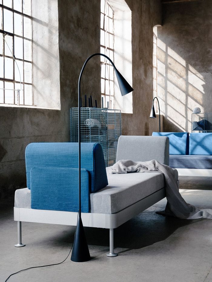 chaise longe azul y gris IKEA 