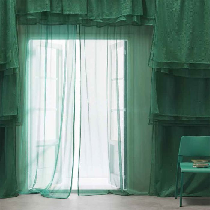 cortinas verdes trasparentes