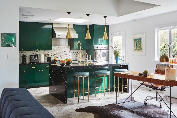 cocina en verde diseño de interiores
