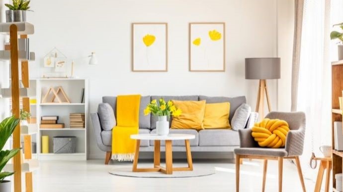 Colores gris y amarillo-Pantone-2021-en-decoracion-de-la-casa