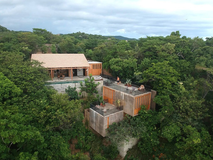 Vista exterior aérea conjunto de La Extraviada, alojamiento de Airbnb en México