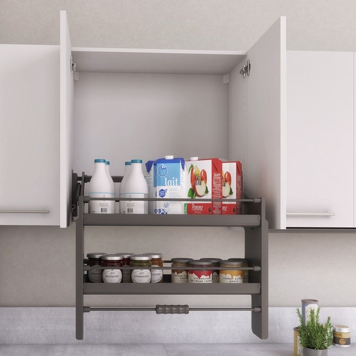 armario blanco organizador gris cocina