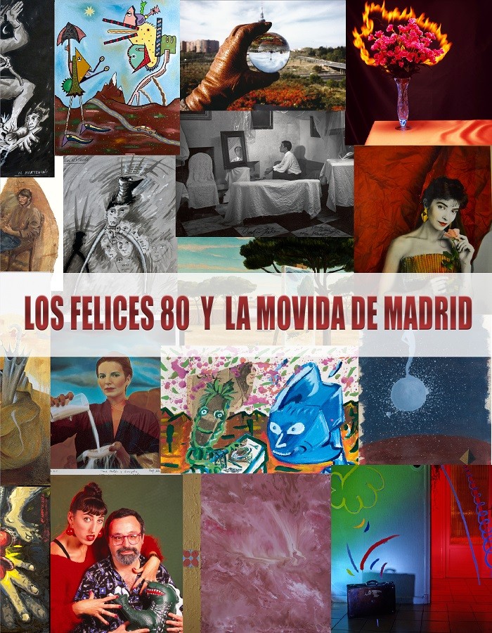 cartel de artistas de la exposición de Los felices 80 y La Movida de Madrid