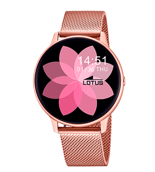 reloj para mujer de Lotus con correa de malla rosa