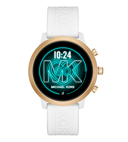 reloj smartwatch de Michael Kors con correa blanca y esfera dorada unisex