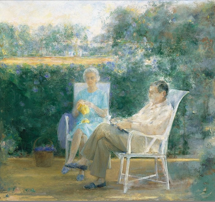 mis padres en el jardin