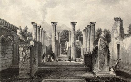 ilustracion columnas patio ruinas
