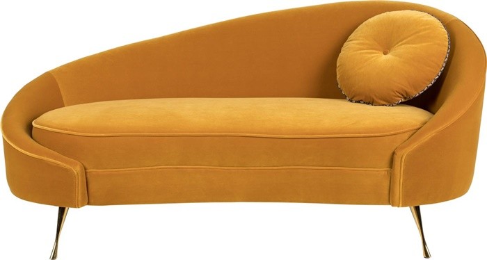 terciopelo sofa dos piezas naranja