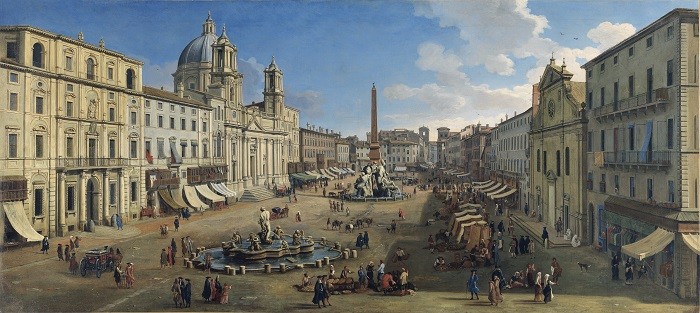 Caspar Adriaansz van Wittel (Vanvitelli) Piazza Navona, Roma, 1699