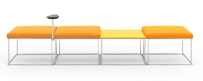 sofá modular amarillo de diseño