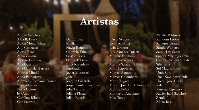 Listados de todos los artistas plásticos confirmados para el Misonny art festival en Barcelona