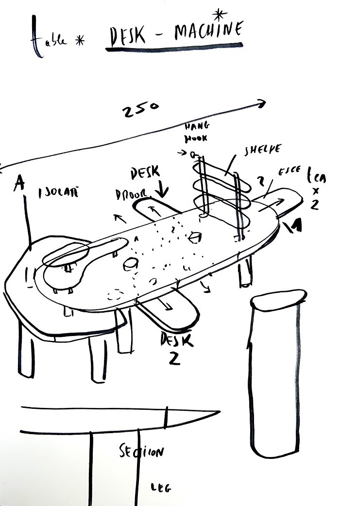 diseño de un diseño de una mesa modular