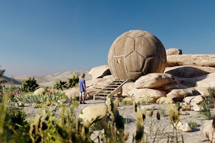 casa en forma de balón de fútbol
