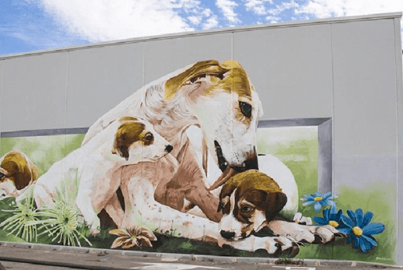 arte mural perros