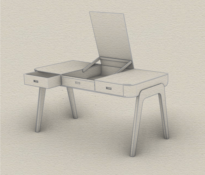 boceto de diseño de mobiliario