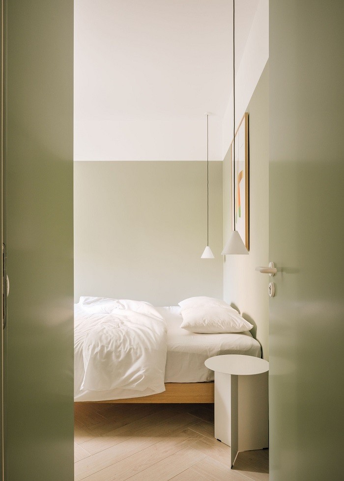 diseño HIMACS habitación verdede apartamento