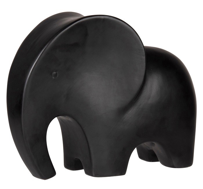 figura decorativa de un elefante negro