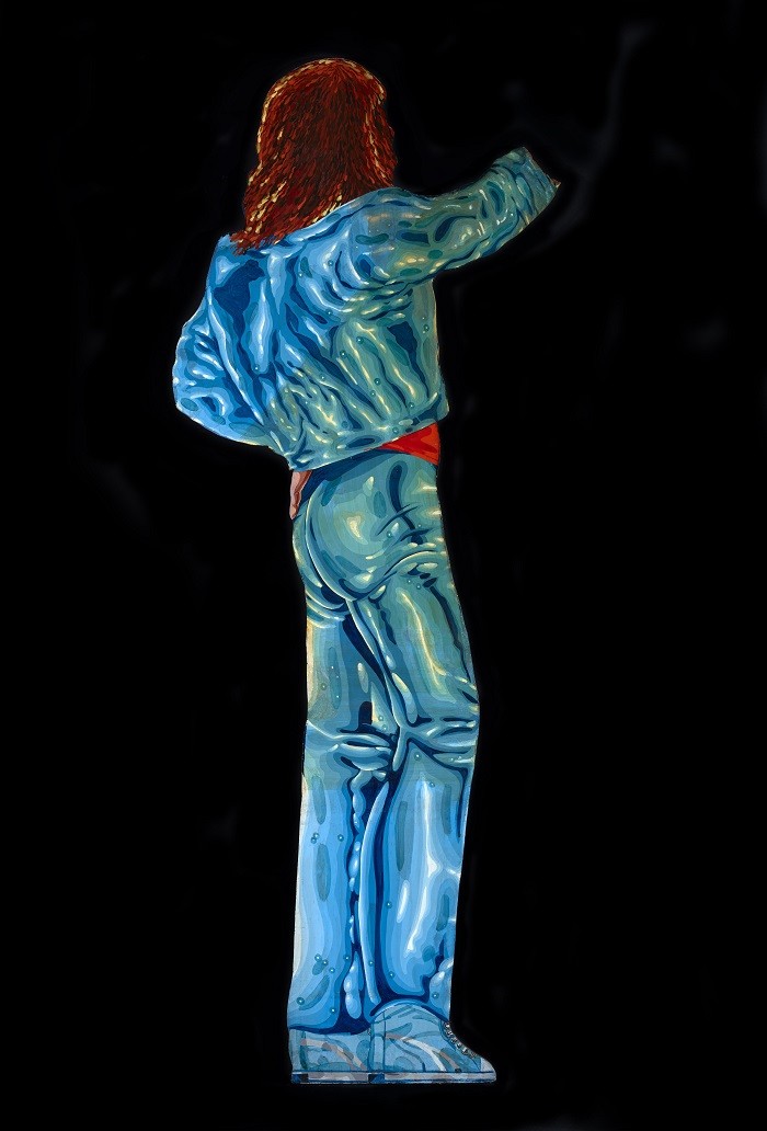 pintura de espaldas de Mick Jagger