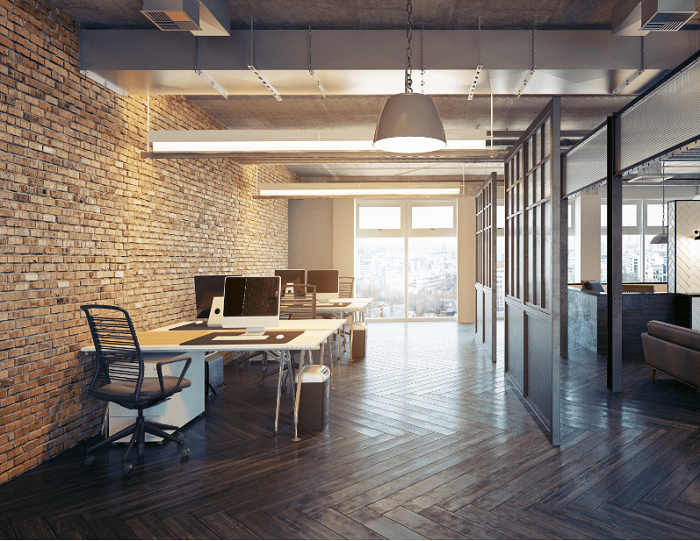 oficina estilo industrial y moderno