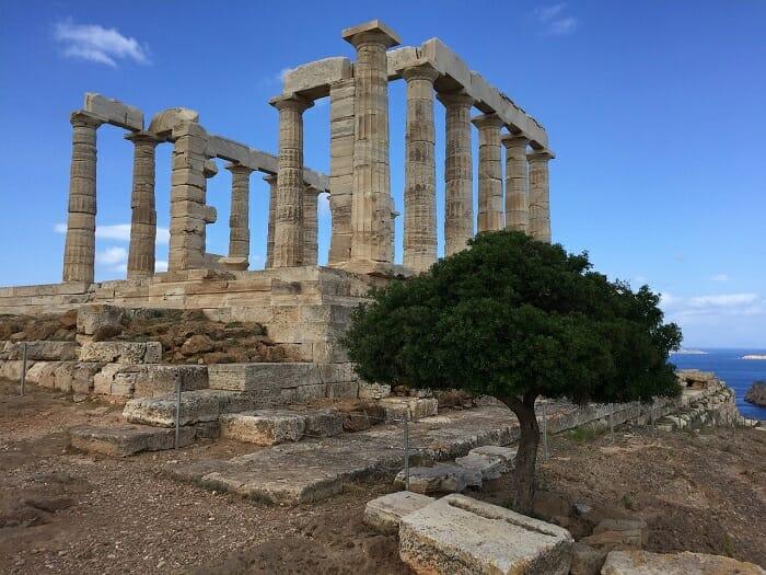 Vistas del templo de Poseidón