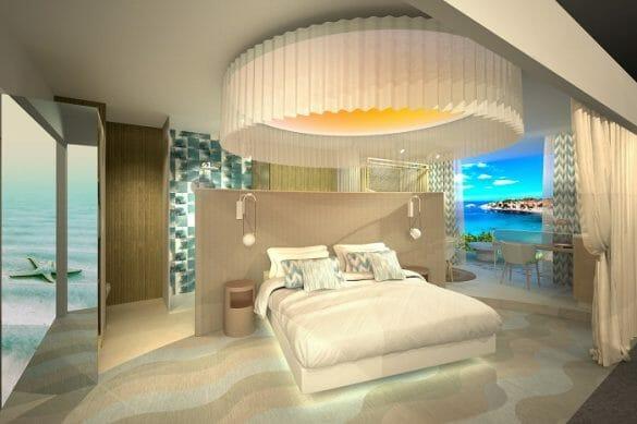 Visualización de una sala de Interihotel que simula la habitación de un hotel