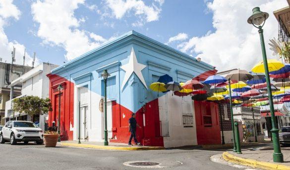 Puerto Rico bandera pintada en casa