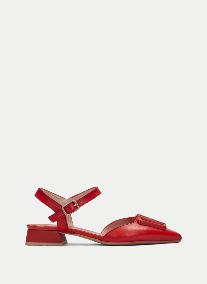 zapato rojo con tacones de flamenco de hispanitas