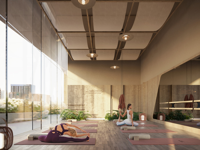 sala de yoga a torre de Dubai Pininfarina